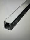 SLIM Aluprofil schwarz mit Abdeckung opal